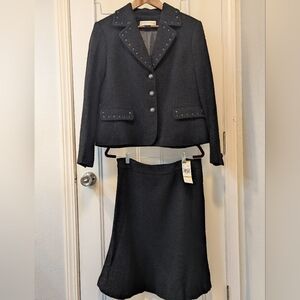 Jones New York Black Skirt Set. Moulin Rouge Collection. Wool Blend. Size 14.